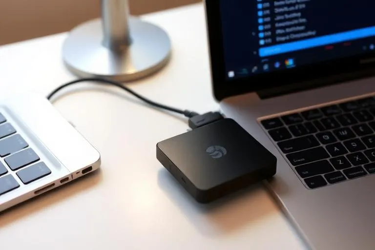External hard drive backing up data from a laptop in Sterling, VA