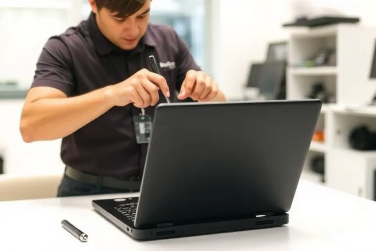 Technician repairing a laptop computer in Sterling VA